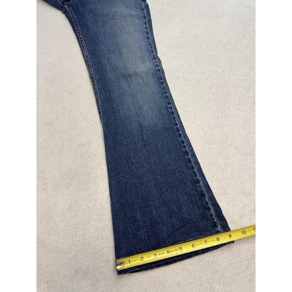 Allen B. By Allen Schwartz Jeans Womens 30 Blue Mid Rise Wide Leg Rhinestone - Picture 9 of 13
